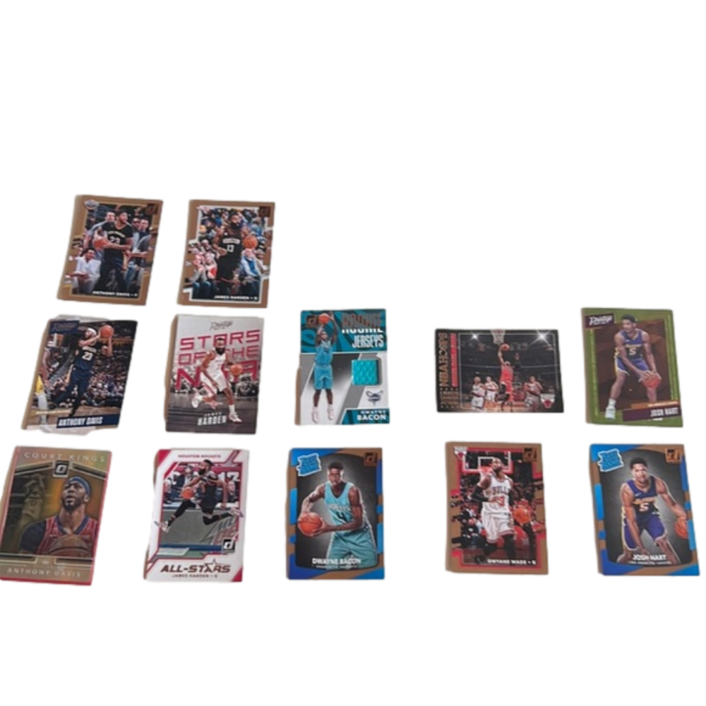 Anthony Davis, James Harden, Dwayne Bacon, Dwayne Wade, Josh Hart (12 card lot)